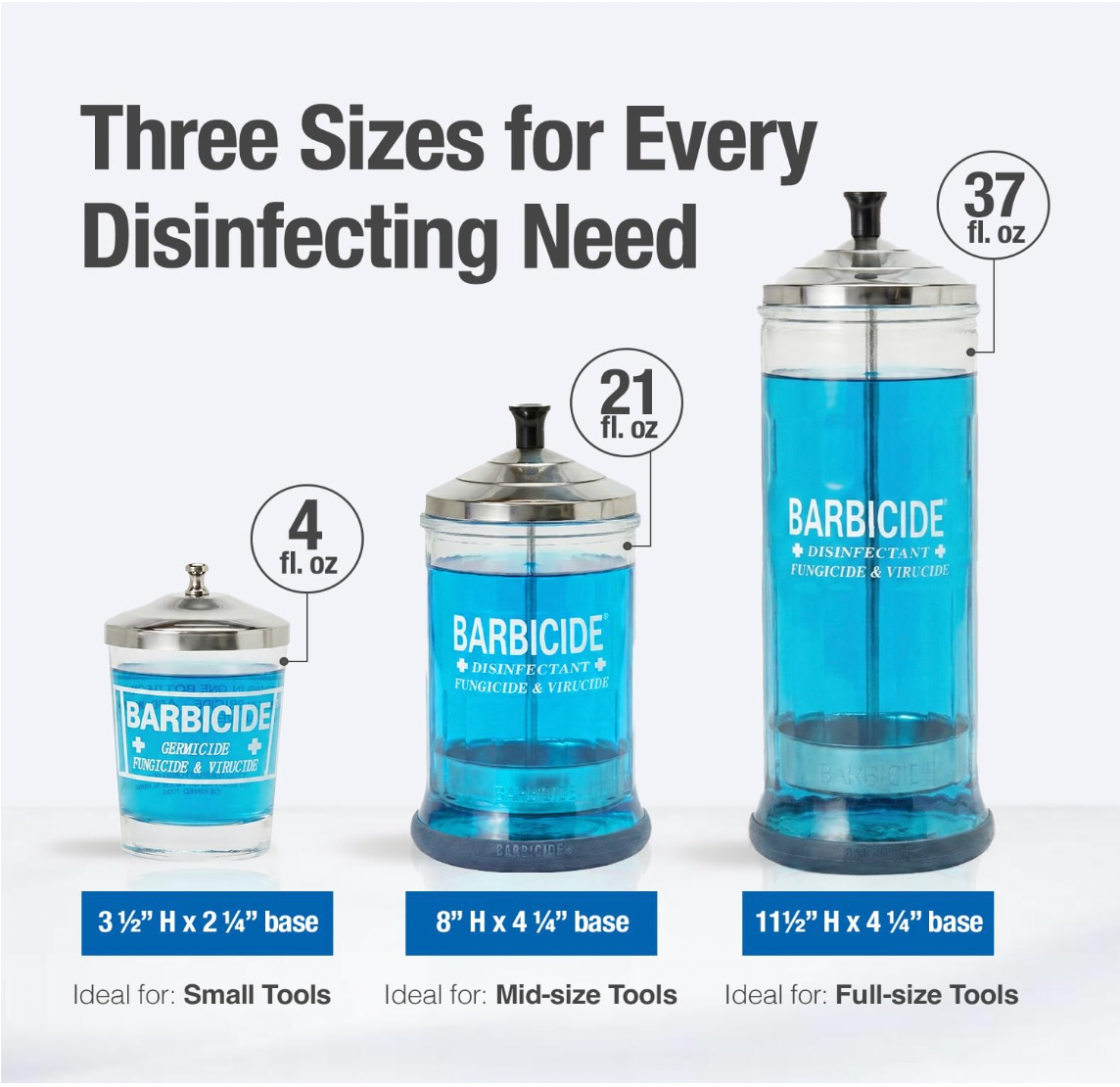Barbicide Jar (Glass Disinfectant Jar)