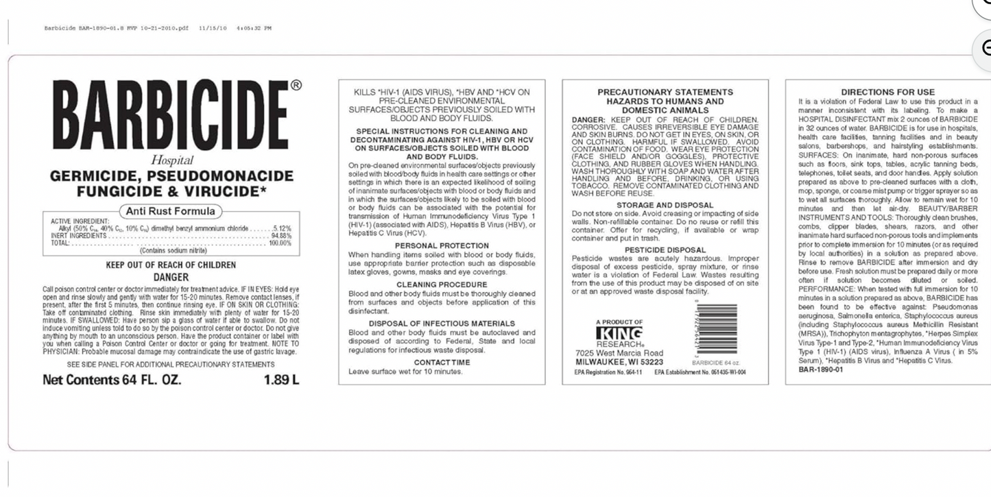 Barbicide Disinfectant Concentrate