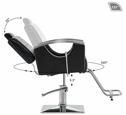 BarberPub Reclining Barber Chair