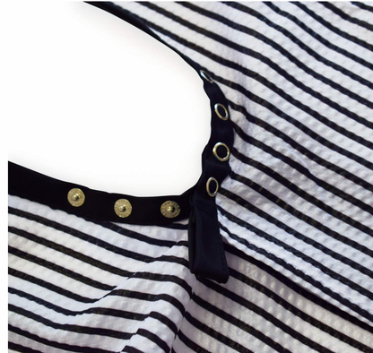 Betty Dain Seersucker Classic Barber Cape